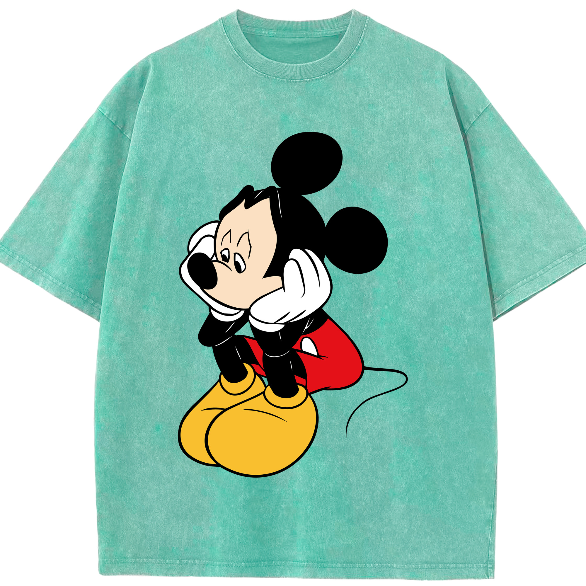（画像用） ミッキーマウス Mickey Mouse 綿100% ヴィンテージ風 半袖Tシャツ（フロントプリント）